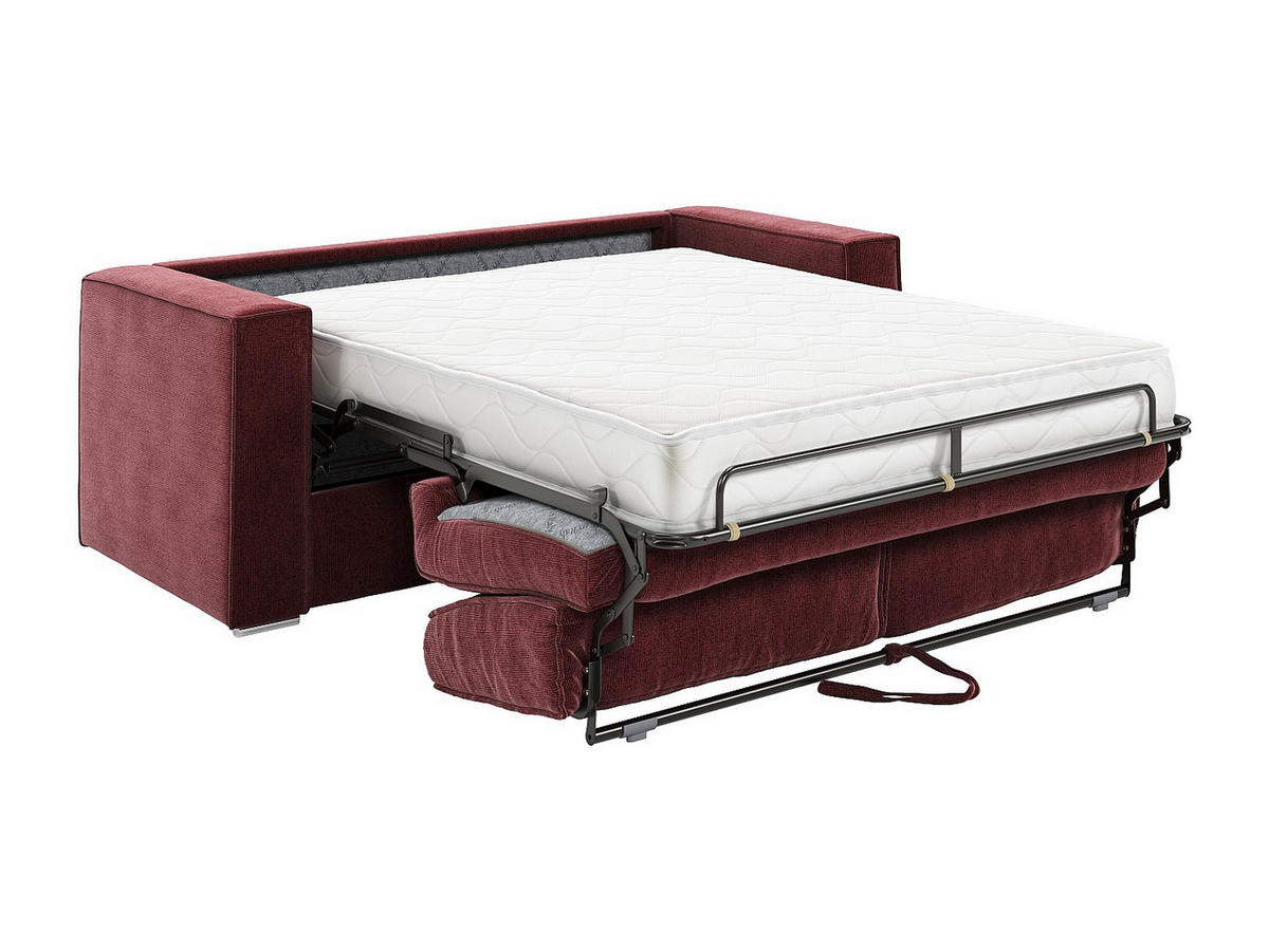 SCHLAFSOFA - 3 Personen - Stoff - Bordeaux - - Bordeaux, Textil (195/90/223cm) - Vente-Unique