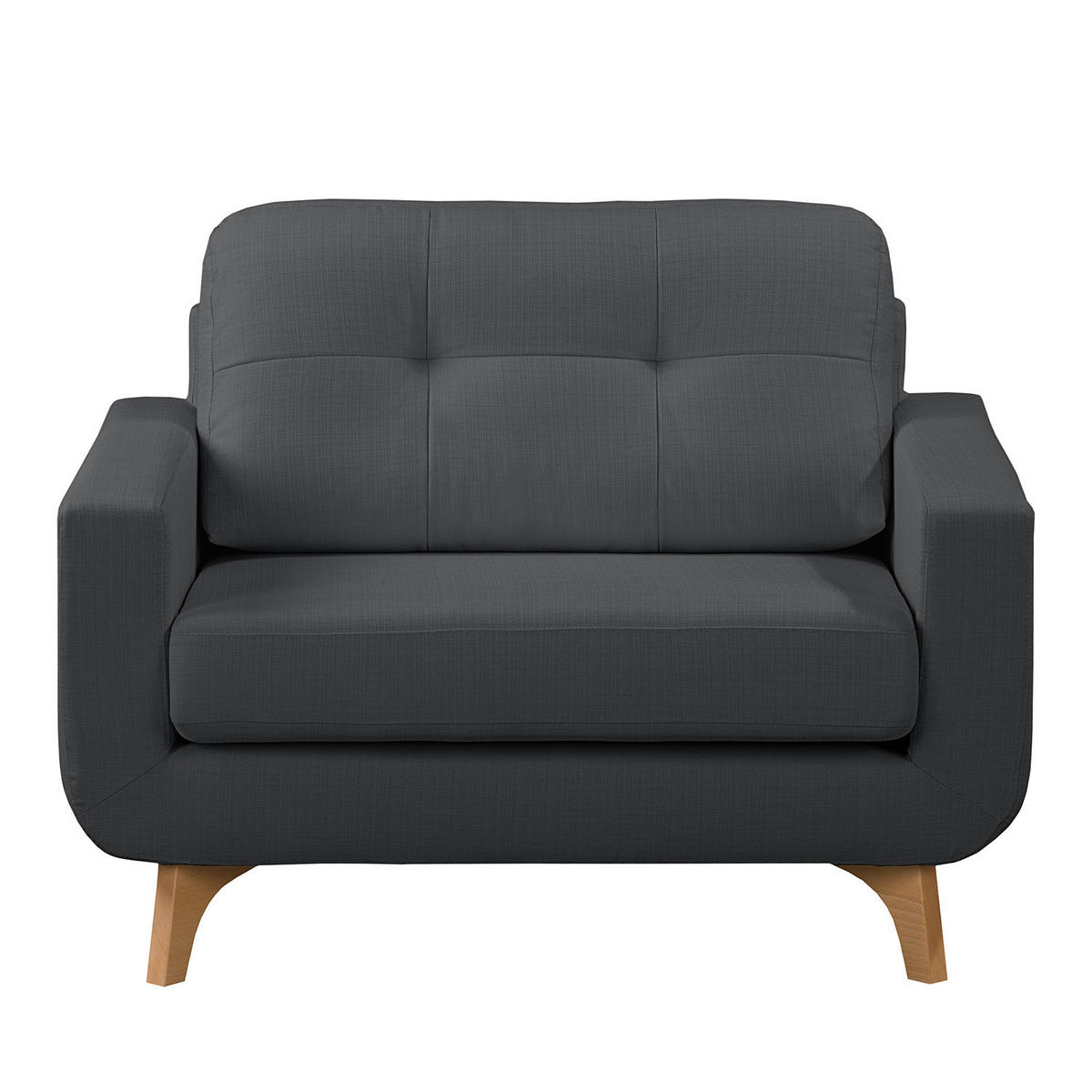 POLSTERGARNITUR (3-2-1) - Strukturstoff - Grau, Textil (1/1/1cm) - home24