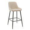 BARHOCKER VASTO gepolstert mit Steppung - beige - Samt Velours - Beige/Schwarz, Metall (50/102/55cm) - NEW HOME