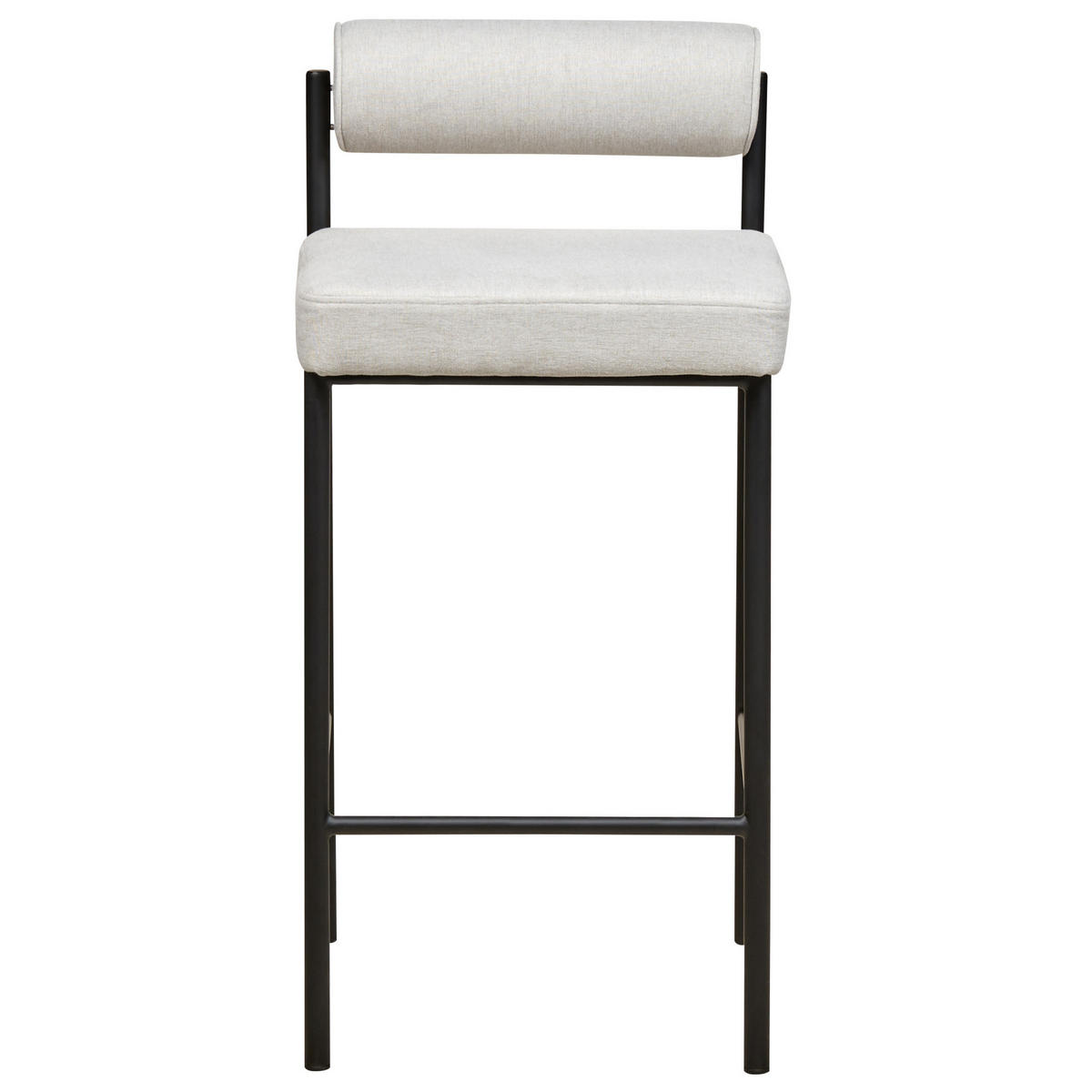 BARSTUHL 2er-Set hellgrau/schwarz Amaya - Schwarz/Grau, Textil (42/82/42cm) - Beliani