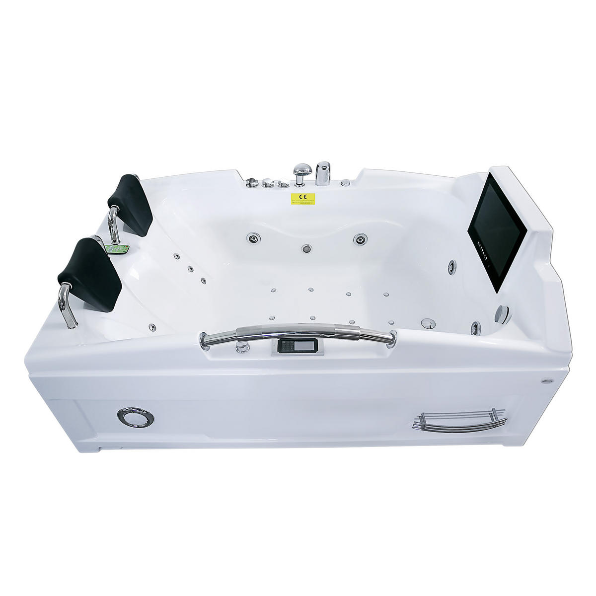 WHIRLPOOL Pool Badewanne Wanne mit TV T18L 188x120cm - Weiß, Glas/Kunststoff (120/86/188cm) - AcquaVapore by Sandra Jentho