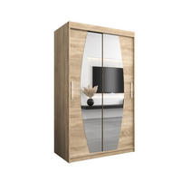 SCHWEBETÜRENSCHRANK 200/180/62 2-türig - Silberfarben/Sonoma Eiche, Holz/Kunststoff (180/200/62cm) - MÖBEL KRYSPOL