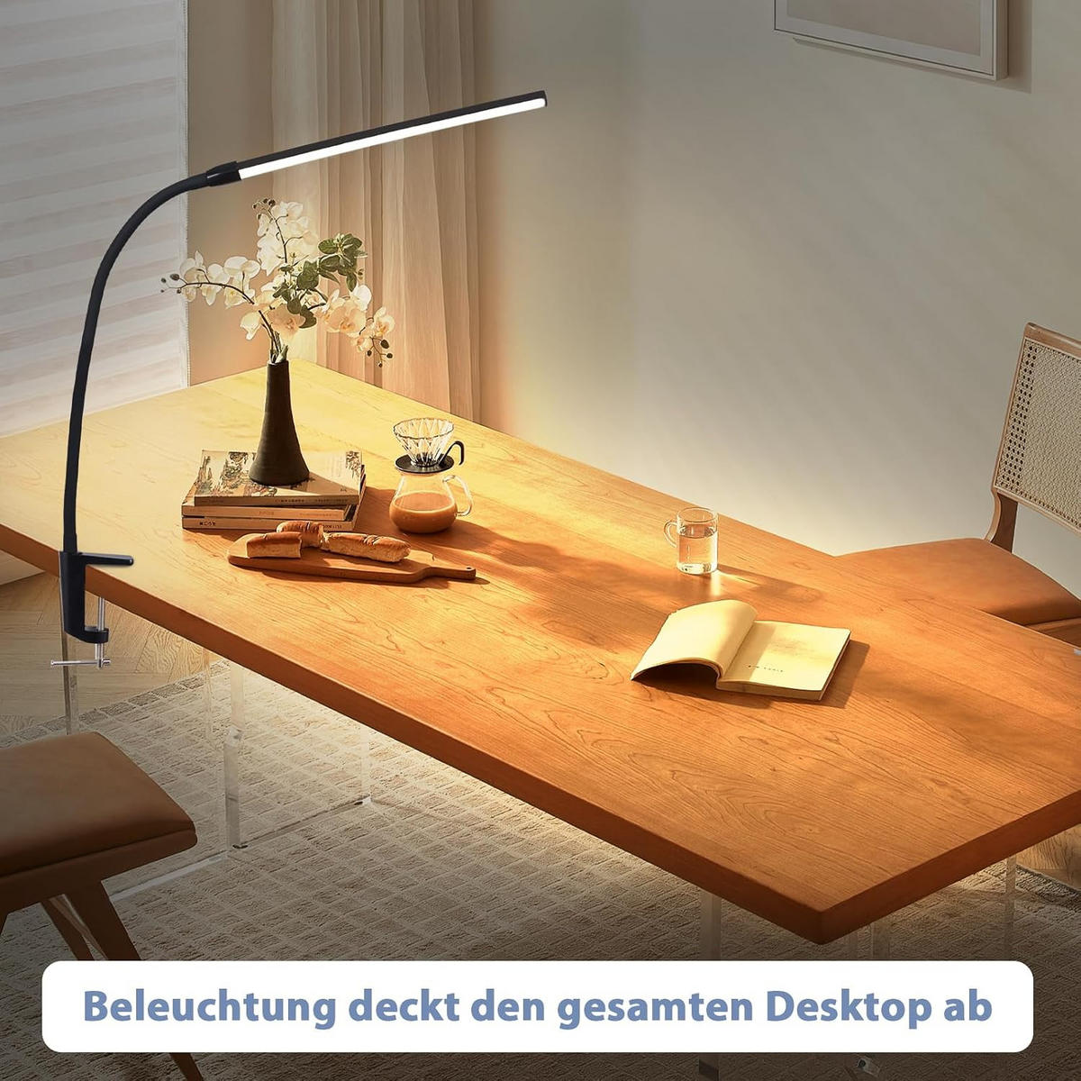 TISCHLAMPE Dämmerix 6.5/80.8/6.5 cm - Schwarz, Metall (6.5/6.5/80.8cm) - ZMH