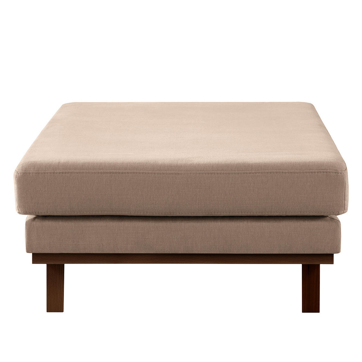 POLSTERHOCKER - Taupe/Buchefarben, Buchenholz/Textil (85/43/60cm) - home24