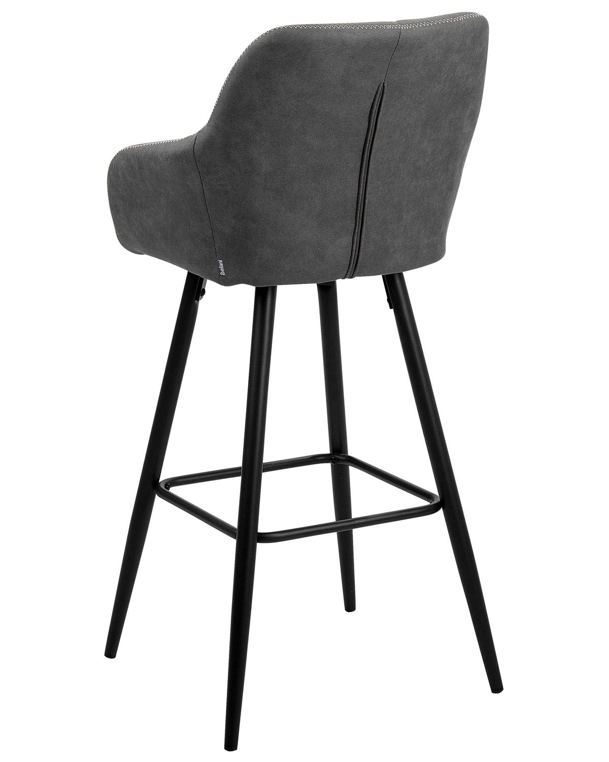 BARSTÜHLE 2er-Set Polsterbezug Grau Darien - Dunkelgrau/Schwarz, Textil/Metall (44/104/41cm) - Beliani