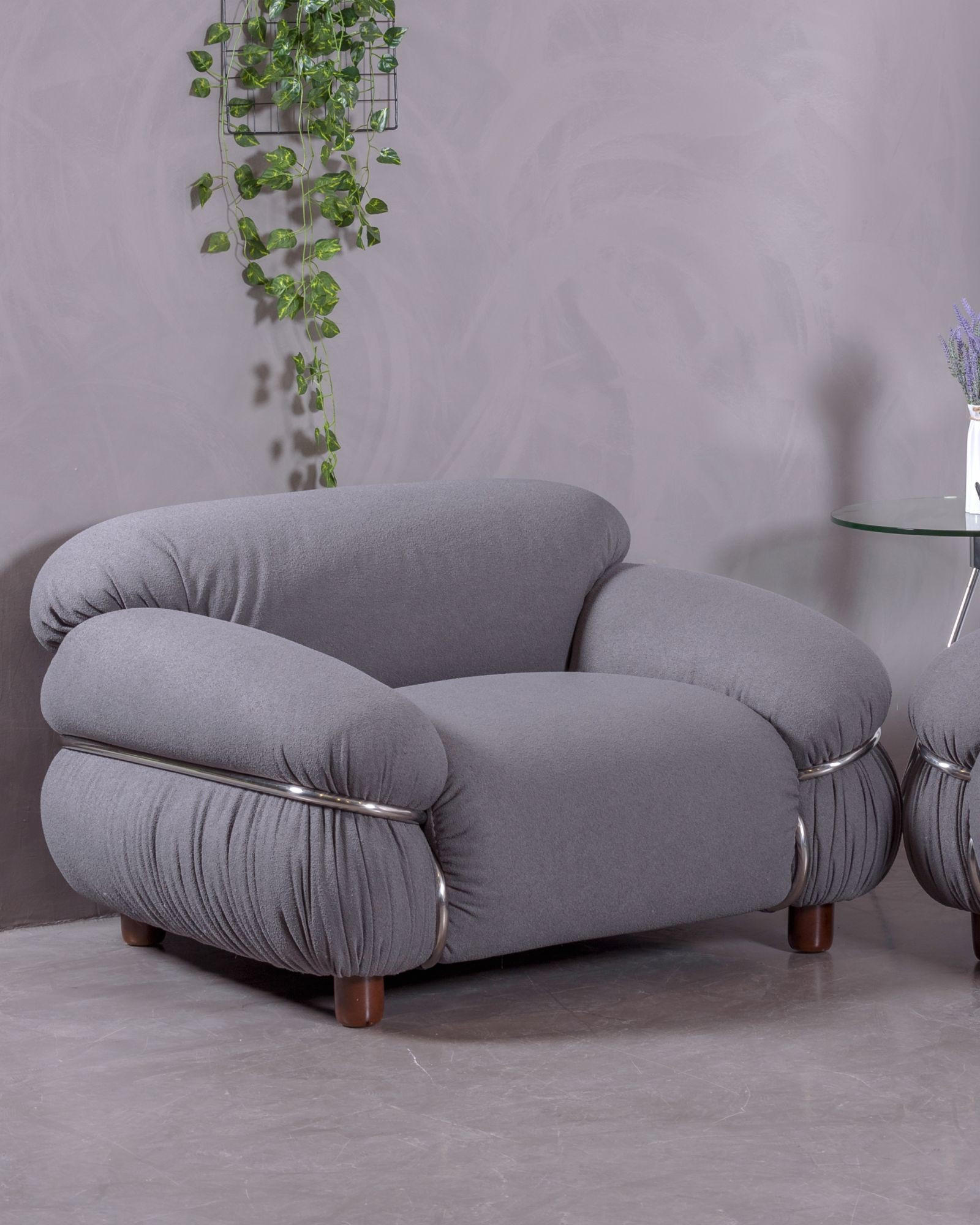 EINSITZER-SOFA GEPOLSTERT Textil Grau - Grau, Textil (108/63/96cm) - Nest Dream