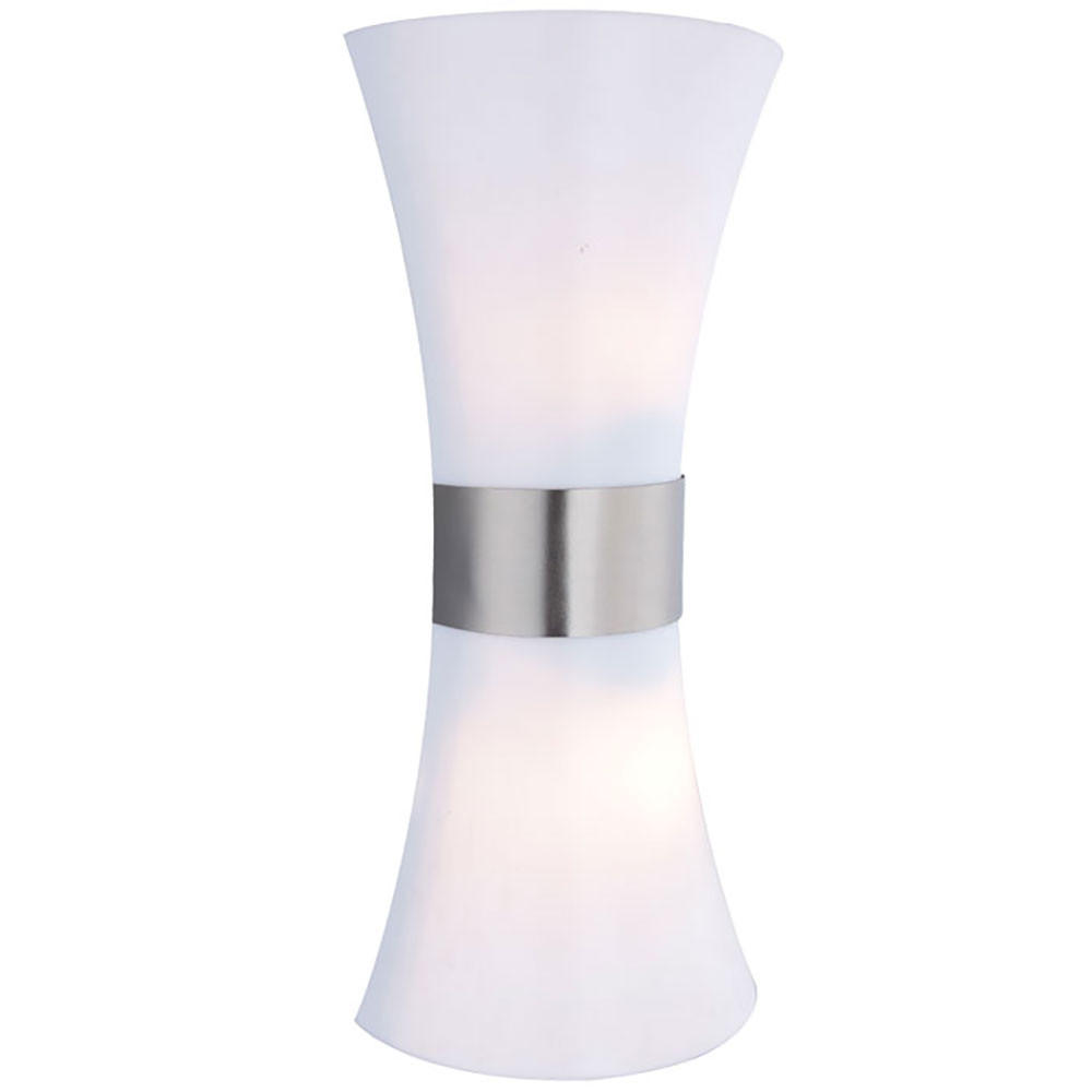 LED AUSSEN-WANDLEUCHTE Edelstahl Opal Weiß - Weiß, Metall (16/35/9.4cm) - Globo Lighting