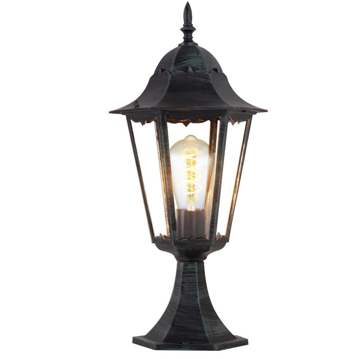 WEGELEUCHTE NORDERNEY Schwarz Spritzwassergeschützt - Schwarz, Glas (23.5/23.5/49cm)