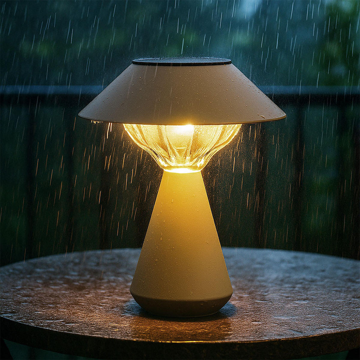 LED AUSSENLEUCHTE Solar Sandfarben - Bernsteinfarben, Metall (18/18/23cm) - Globo Lighting