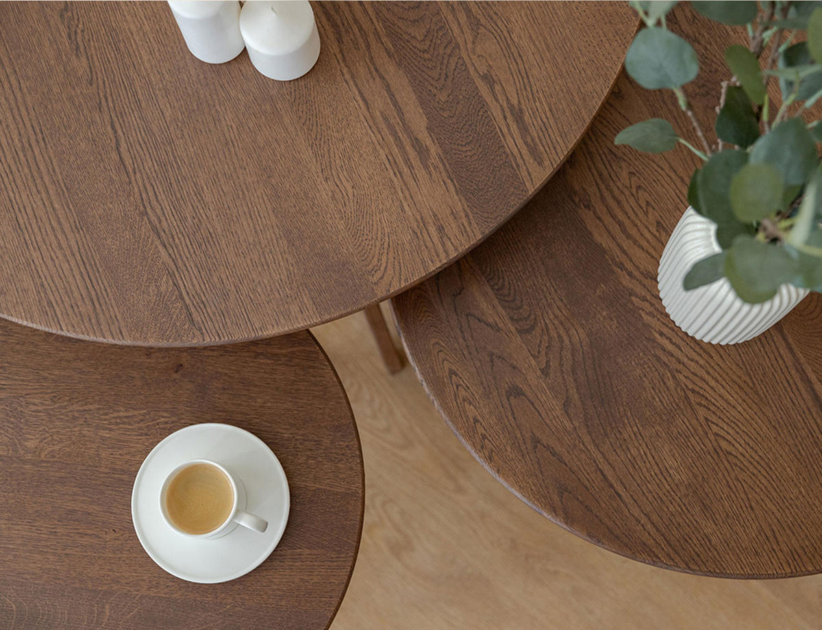 COUCHTISCH Orbetello Eiche Tabacco 70 / 70 / 41,5cm - Dunkelbraun, Holz (70/70/41.5cm) - Feldmann-Wohnen