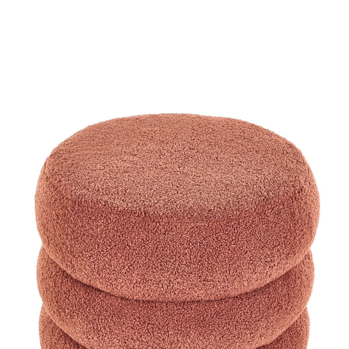 POUF Bouclé Goldbraun Sumpter - Goldfarben, Textil (43/47/43cm) - Beliani