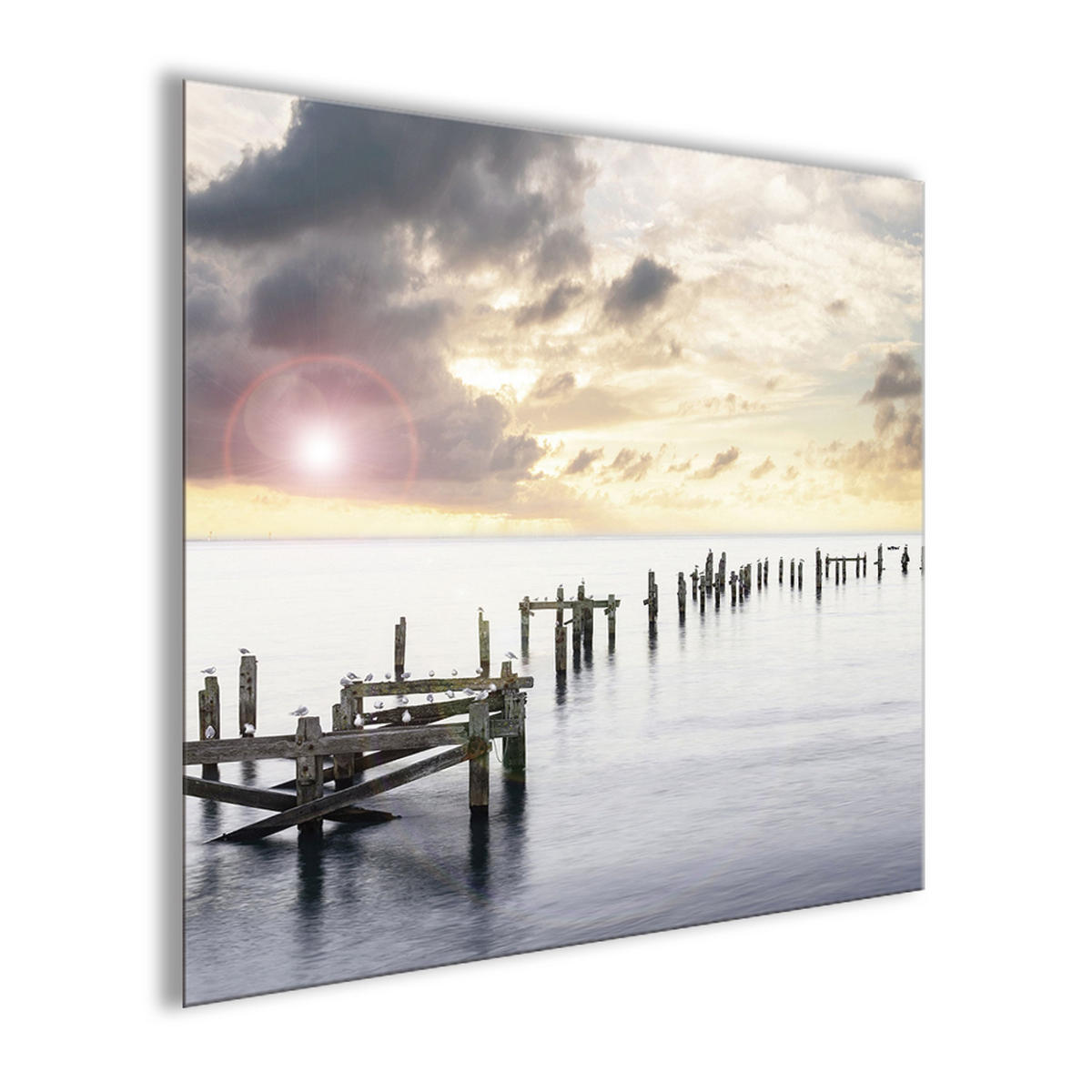 GLASBILD 30×30 cm Strand - Beige, Glas (30/30cm) - artissimo