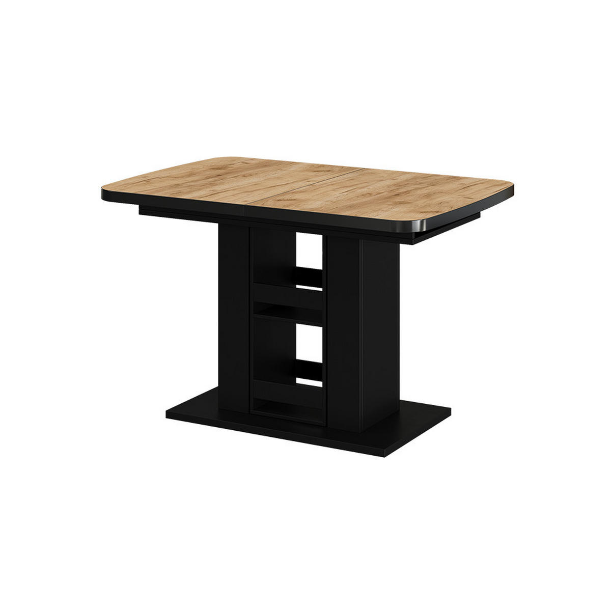 ESSTISCH Fenaro Goldkraft Eiche/Schwarz 120 x 80 cm - Eichefarben/Schwarz, Holzwerkstoff (80/120/76cm) - Vicco