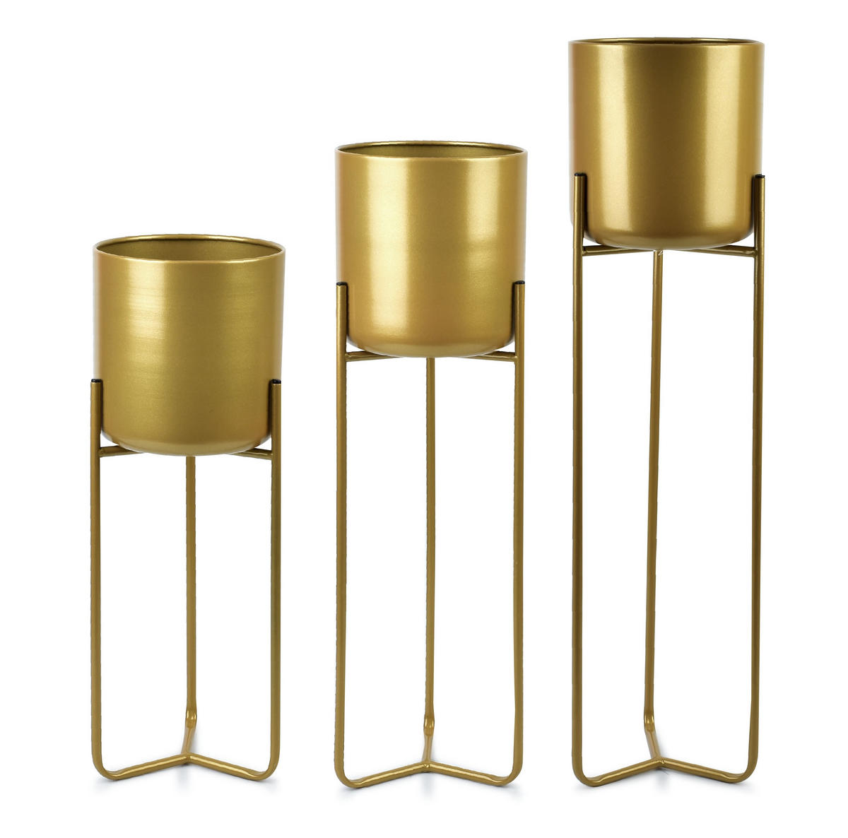 BLUMENTÖPFEN Swen Gold 19/19/77 cm Metall - Goldfarben, Metall (19/77cm) - Mondex