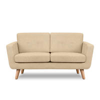 2-SITZER-SOFA TAGIO II mit Armlehnen, Creme/Braun - Creme/Braun, Textil (88/80/153cm) - KONSIMO®