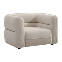 SESSEL - Chenille-Stoff - Beige - TALIENA - Beige, Textil (95/74/120cm) - Vente-Unique