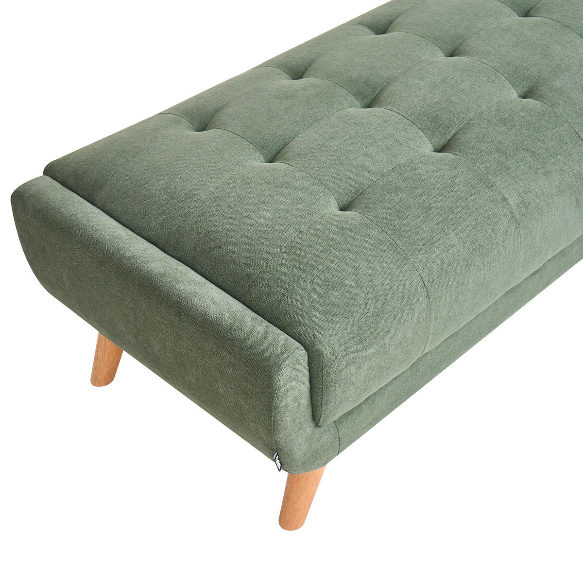 OTOMAN Látka Zelený Habo - světle hnědá, textil (134/42/60cm) - Beliani