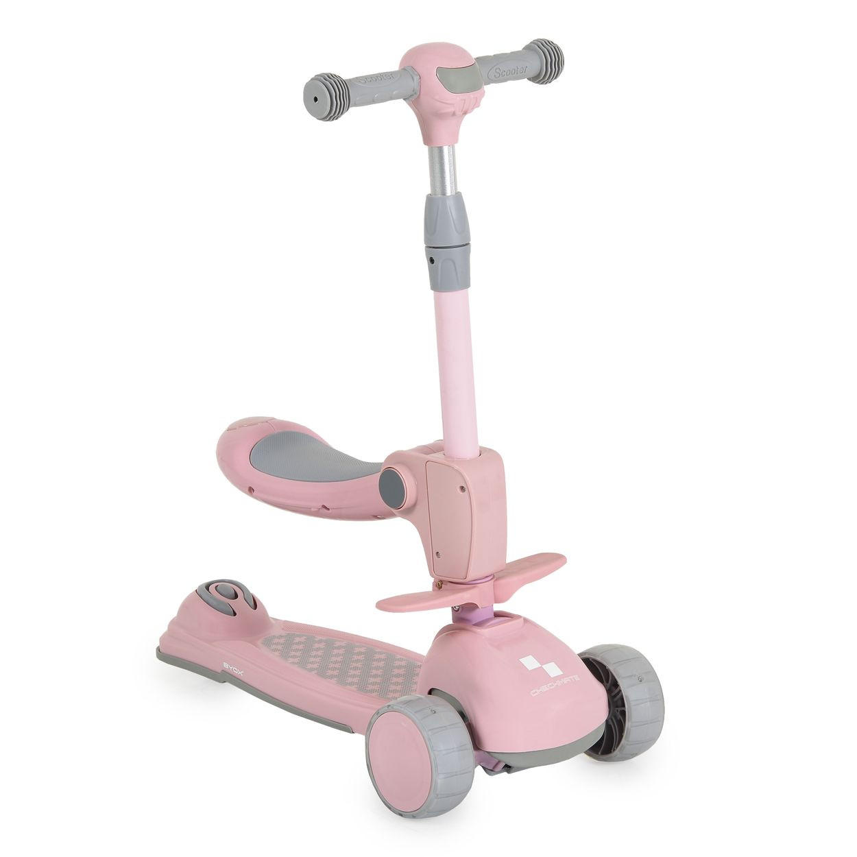 KINDERROLLER Checkmate 2 in 1 rosa Laufrad, Sound, Licht, Lenkerhöhe verstellbar - Rosa, Metall (57/27/62cm)
