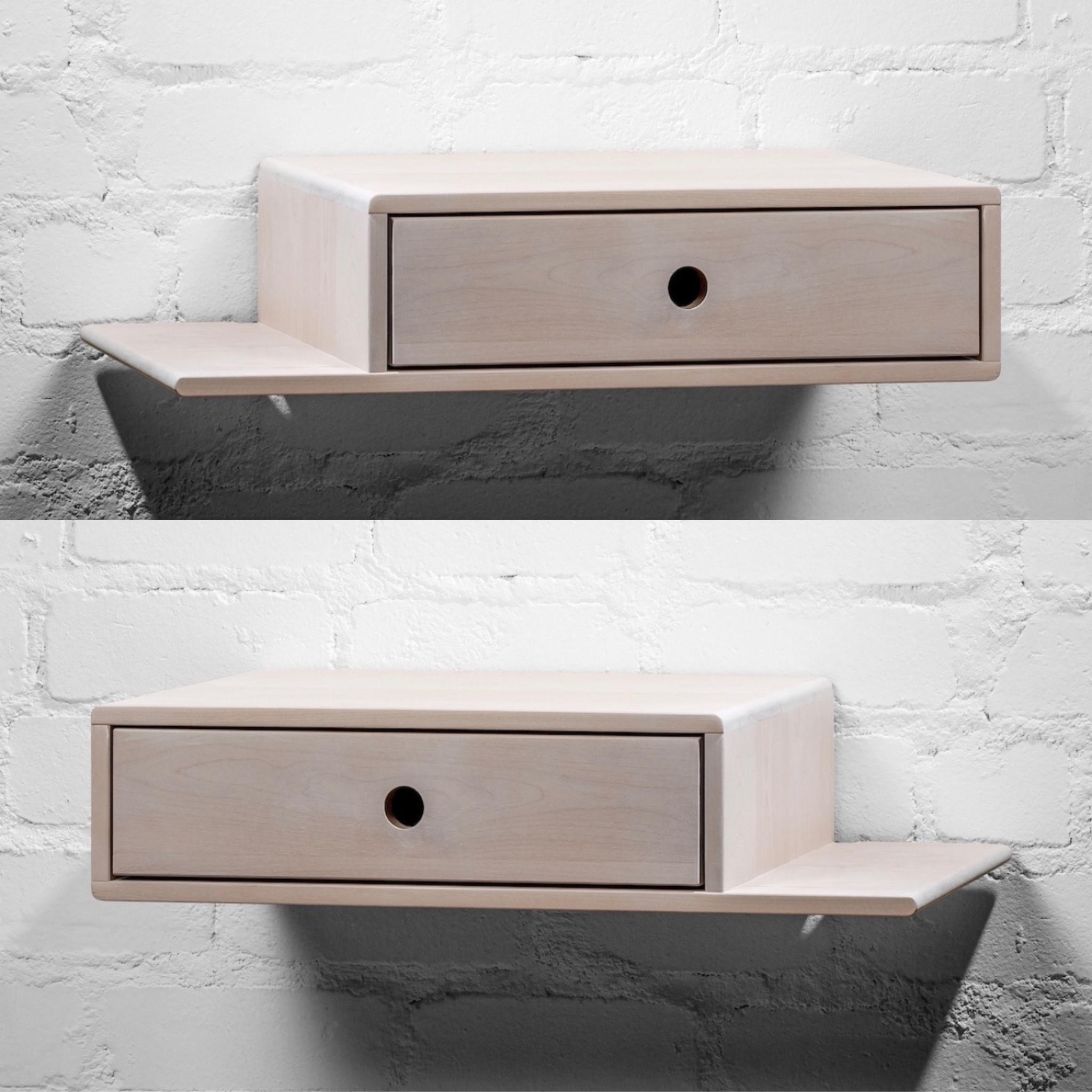 Thumbnail - Woodek Nachttisch, Weiß, Holz, Echtholz,Birke, 65x15x30 cm, FSC 100%, Schlafzimmer, Nachttische