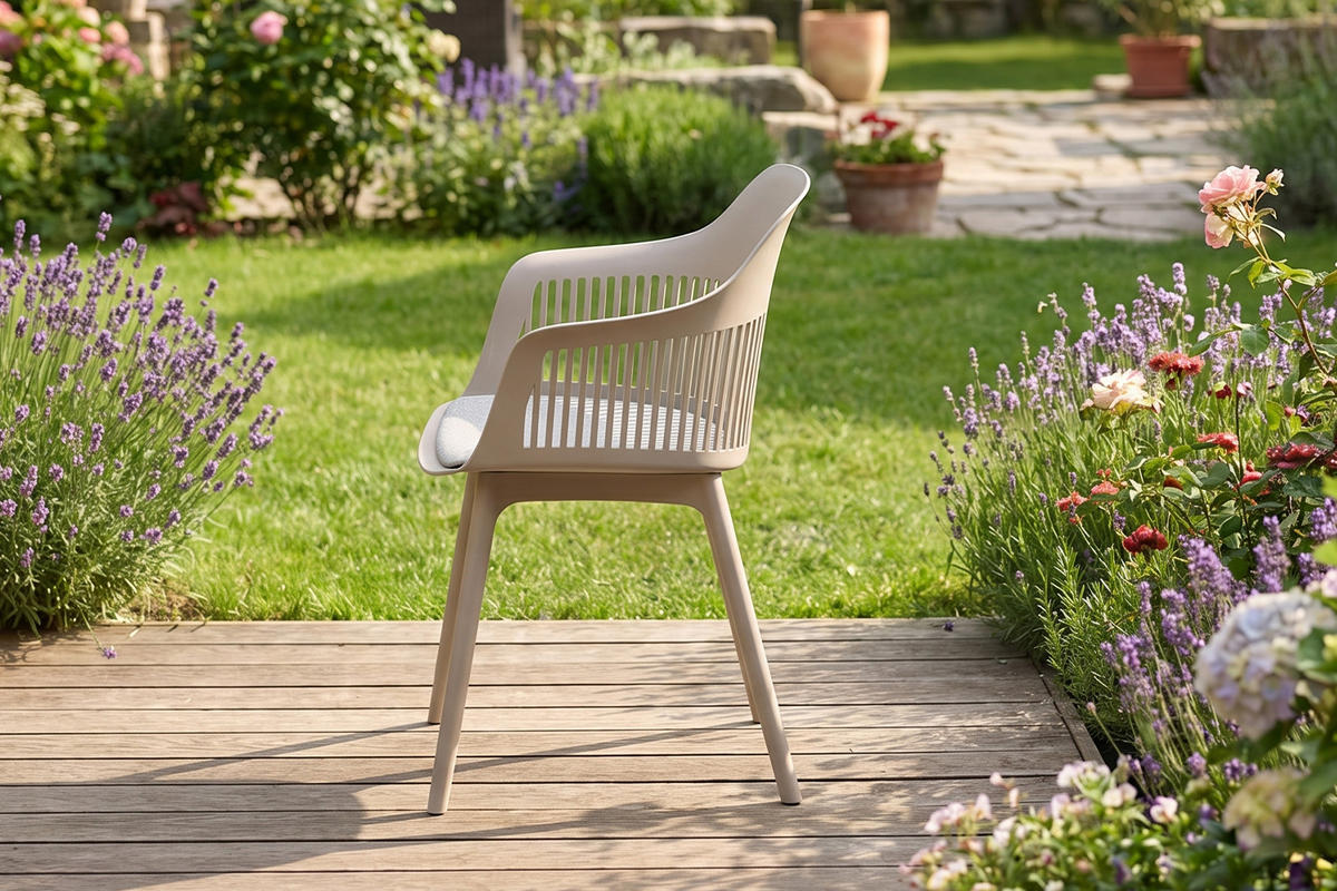 GARTENSTUHL ALTEA Beige Kunststoff (1er-Set) - Beige, Kunststoff (59/84/54cm) - KAWOLA