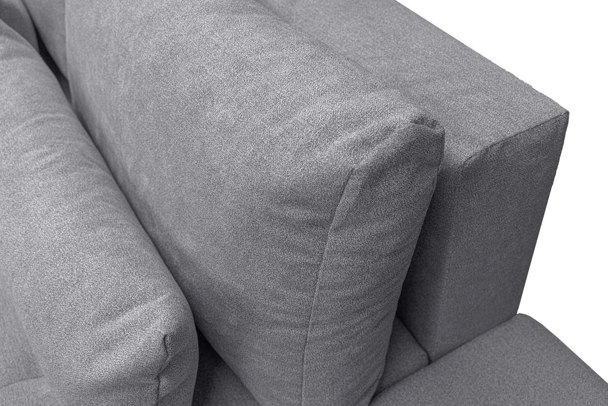 ECKSOFA Bloom mit Bettkasten und Schlaffunktion L-Form - Grau, Textil (267/185cm)