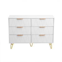 KOMMODE Weiß 6 Schubladen,Sideboard für Wohnzimmer und Schlafzimmer - Weiß, Holz/Metall (34/73/100cm) - PARAFTA HOME