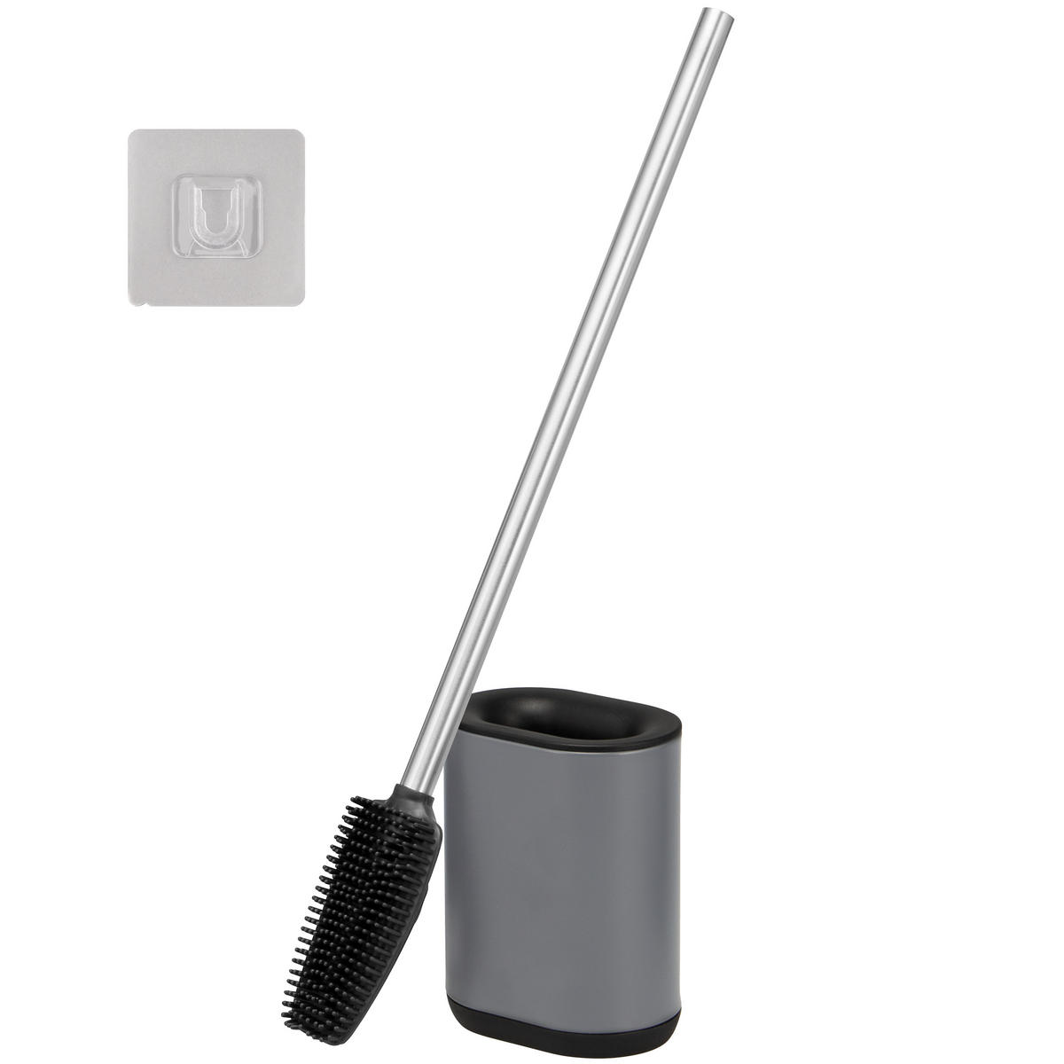 WC-GARNITUR BARBENA, grau, Kunststoff Edelstahl - Grau, Metall (11/53/4cm) - bremermann