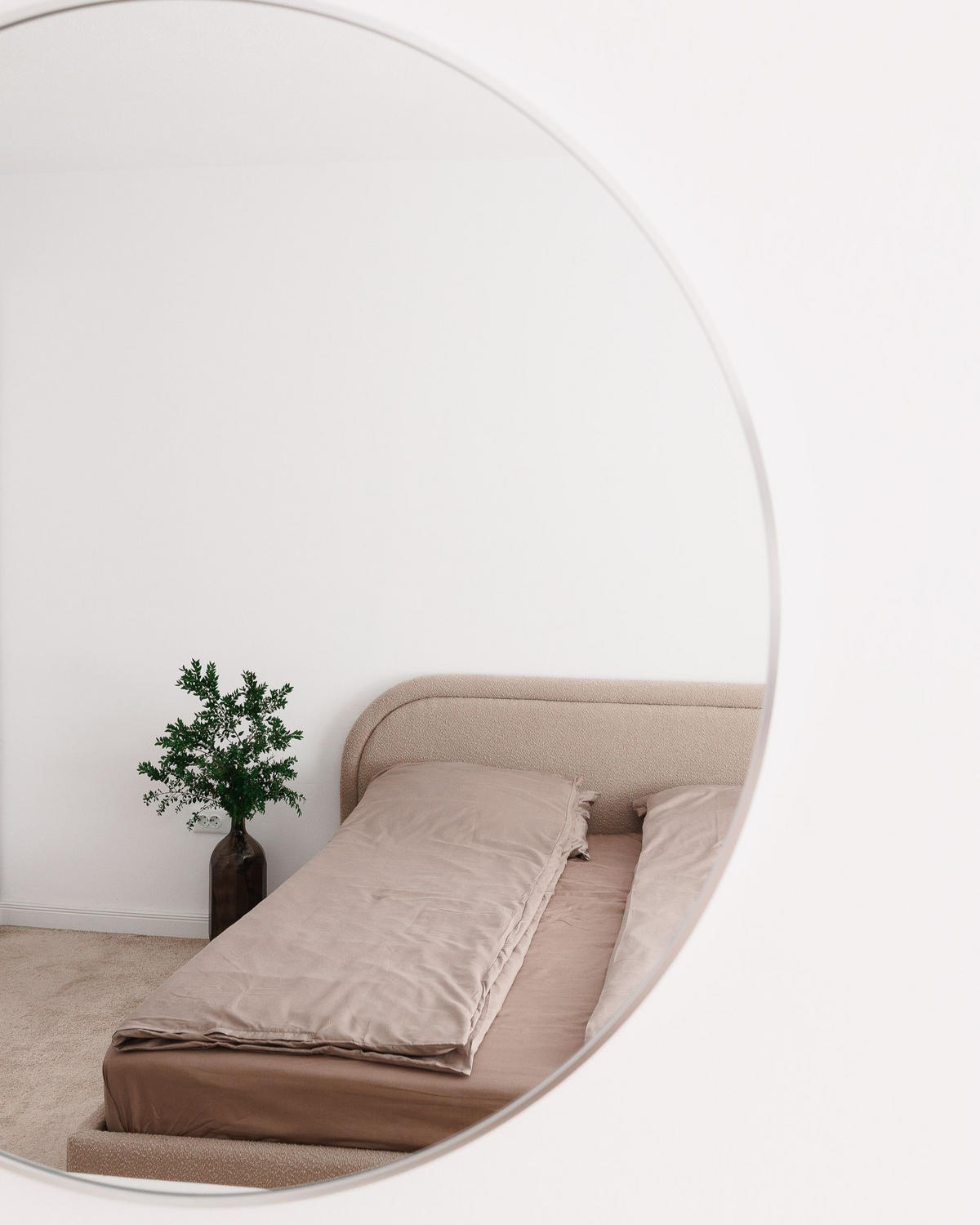 BETT mit Stauraum 160/200 cm Bouclé Beige Quillien - Beige, Textil (160/200cm) - Beliani
