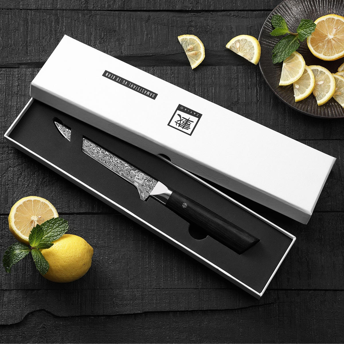 AUSBEINMESSER 14 cm - Schwarz, Holz/Metall (29cm) - Zayiko