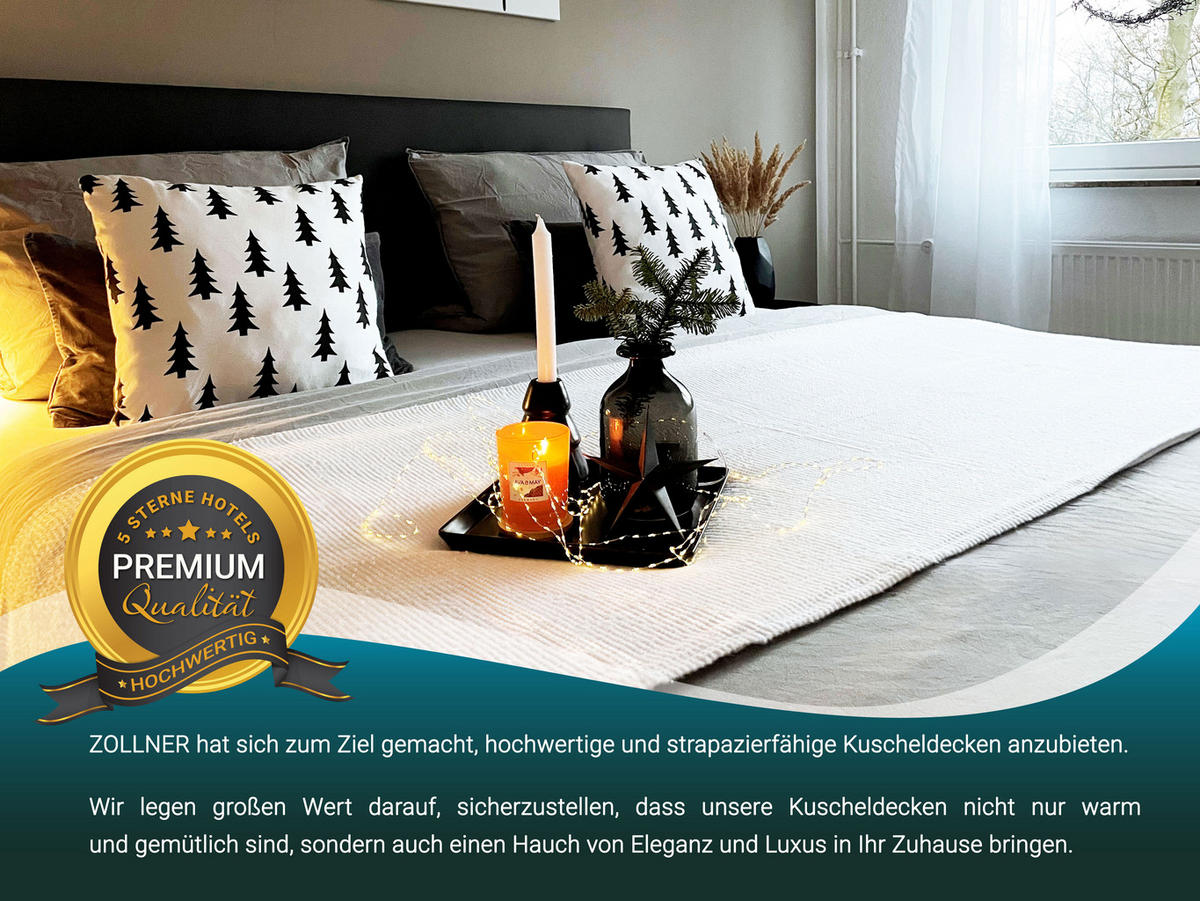 KUSCHELDECKE, 150x225 cm, 100% Baumwolle, Weiß - Weiß, Textil (150/220cm) - Zollner