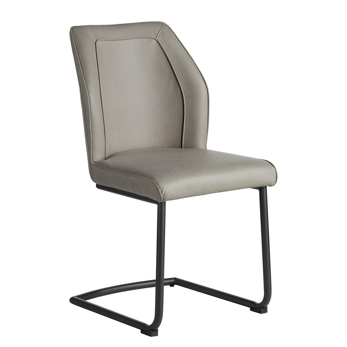 FREISCHWINGER - 2er-Set - Kunstleder / Eisen - Grau, Kunststoff/Metall (48/91/56cm) - home24