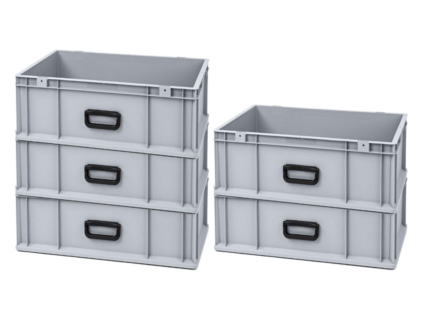 EUROBOX 5x Nextgen Portable Uno 22x40x60cm 44 Liter - Grau, Kunststoff (40/22/60cm) - PROREGAL