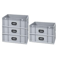EUROBOX 5x Nextgen Portable Uno 22x40x60cm 44 Liter - Grau, Kunststoff (40/22/60cm) - PROREGAL