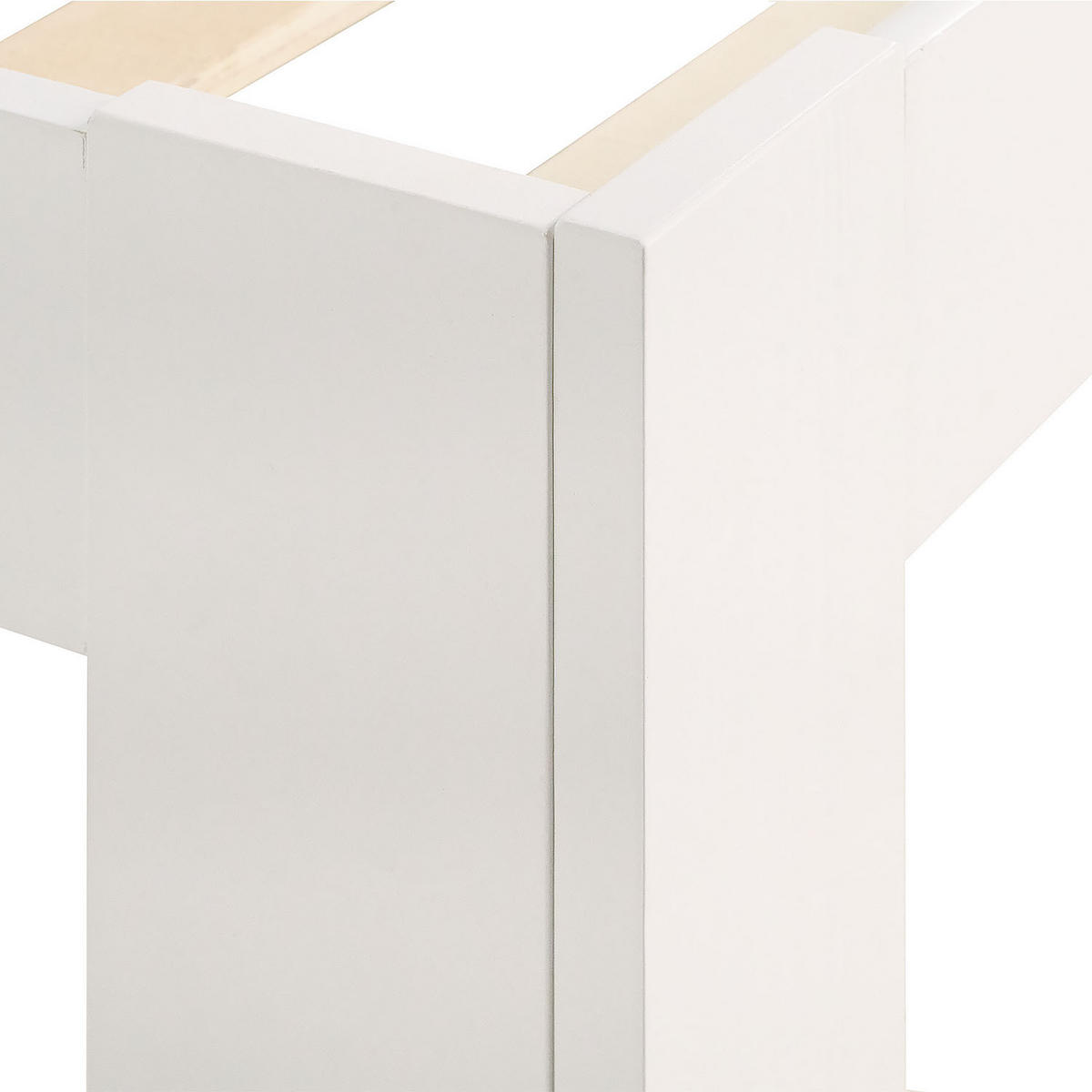 HOLZBETT Weiss 140/200 cm Doppelbett mit Lattenrost - Naturfarben/Weiß, Holz (140/200cm) - Homestyle4u