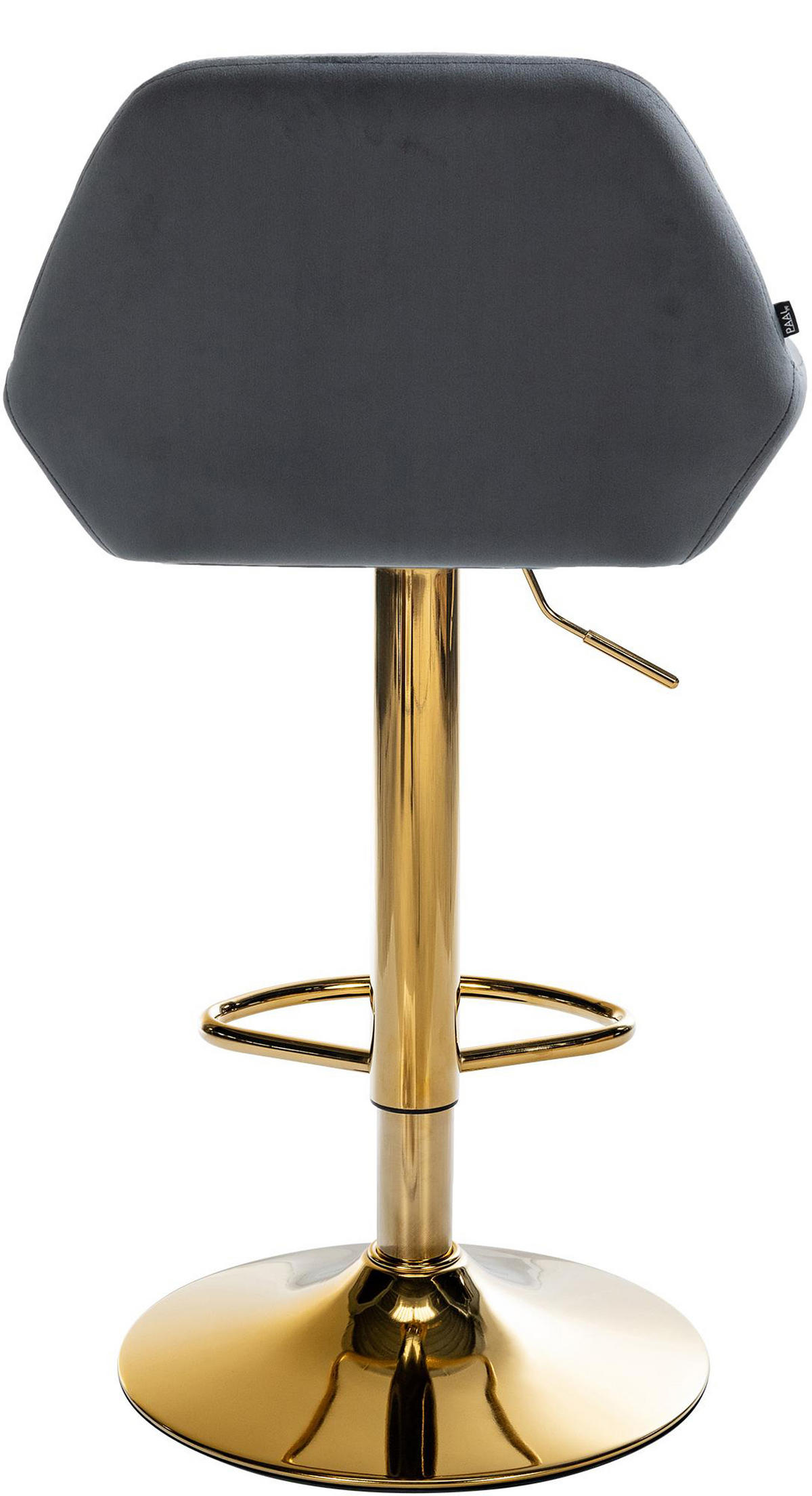 BARHOCKER 2er Set Prag Gold Samt dunkelgrau - Dunkelgrau/Goldfarben, Textil/Metall (51/109/52cm) - TPFLiving