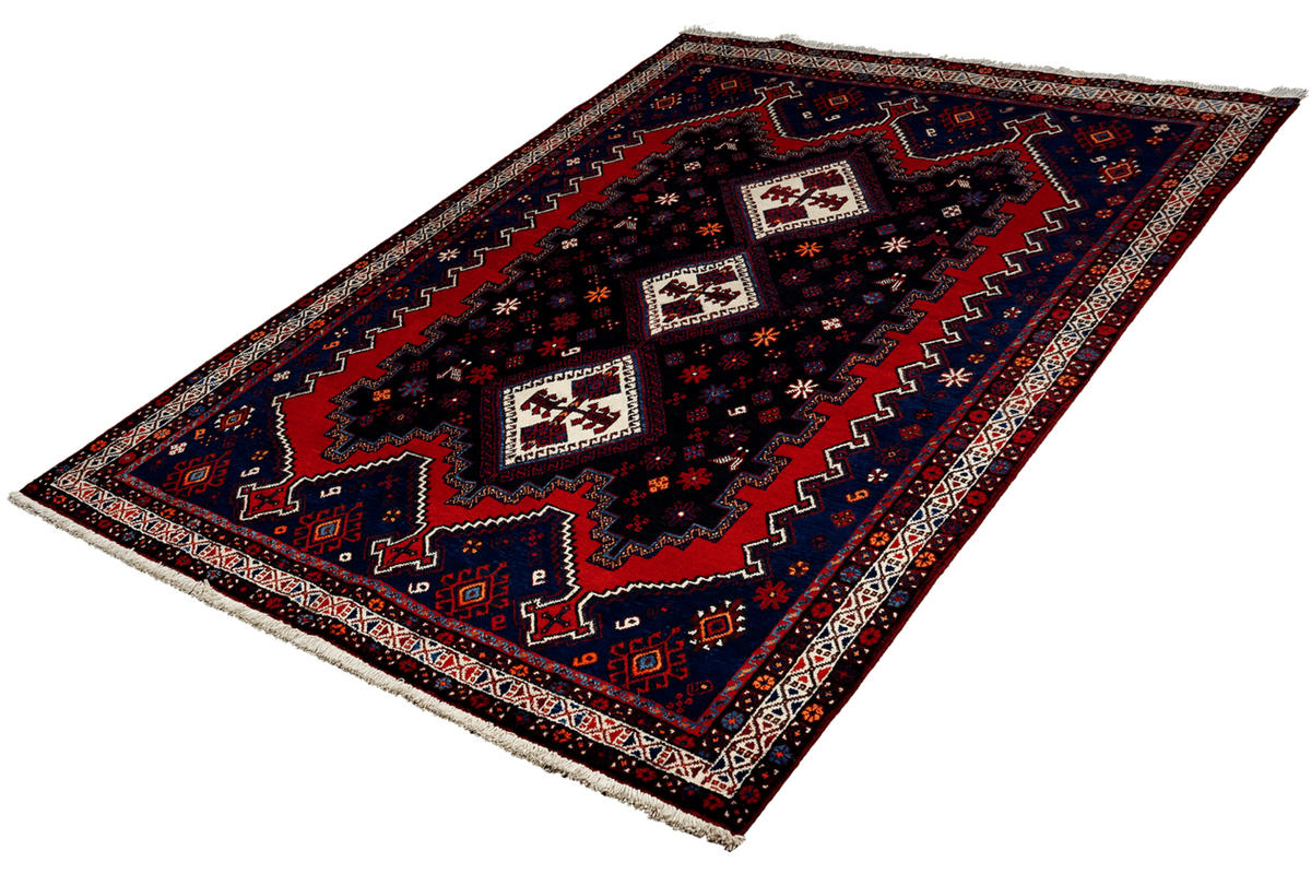 ORIENTTEPPICH handgeknüpft Afshar Blau 230/161 cm Schurwolle - Blau, Textil (161/230cm) - Looma