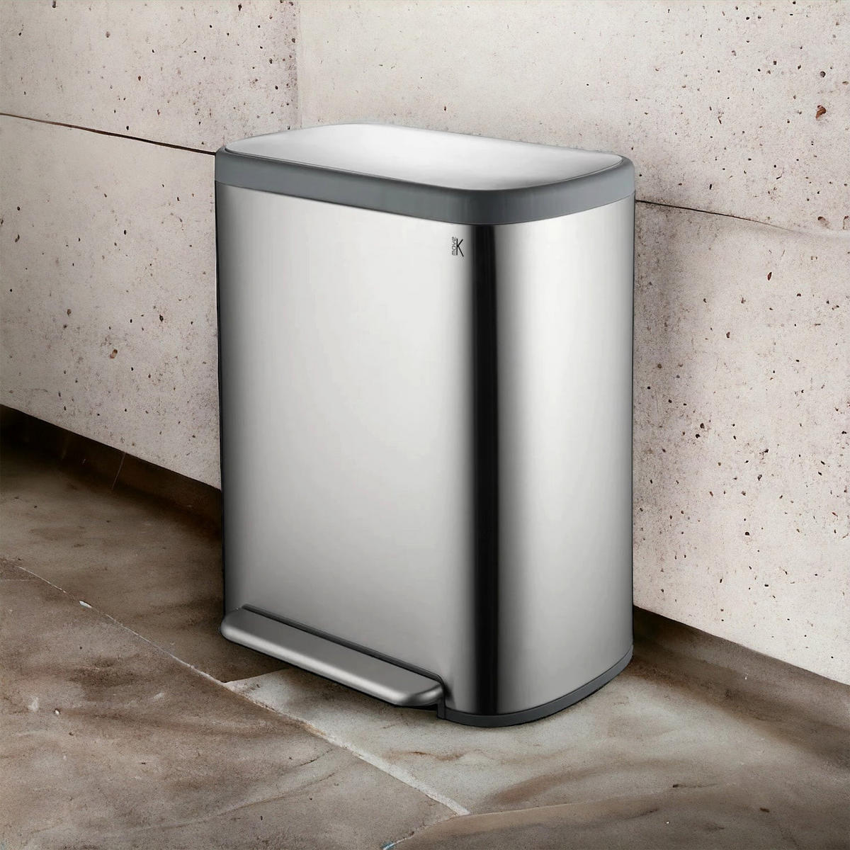 ABFALLEIMER EMPIRE silber - Silberfarben, Metall (42/67.5/56cm) - Kitchen Move