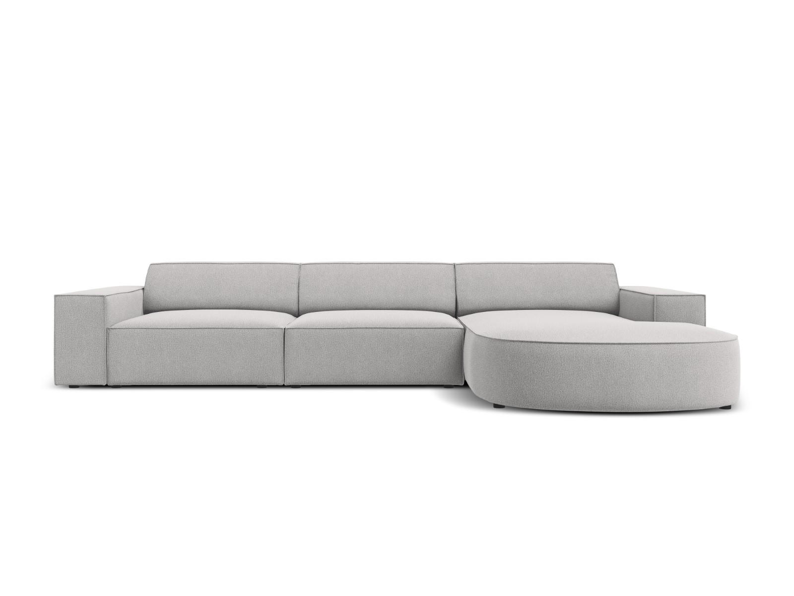 ECKSOFA rechts Jodie aus strukturiertem Stoff hellgrau 4 Sitzplätze - Hellgrau, Textil (166/284cm) - Micadoni
