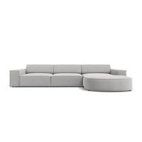 ECKSOFA rechts Jodie aus strukturiertem Stoff hellgrau 4 Sitzplätze - Hellgrau, Textil (166/284cm) - Micadoni