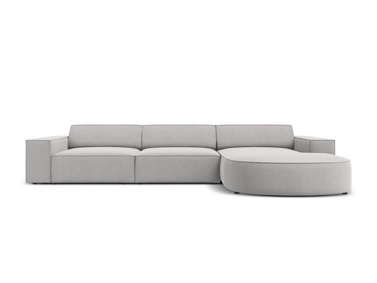 ECKSOFA rechts Jodie aus strukturiertem Stoff hellgrau 4 Sitzplätze - Hellgrau, Textil (166/284cm) - Micadoni