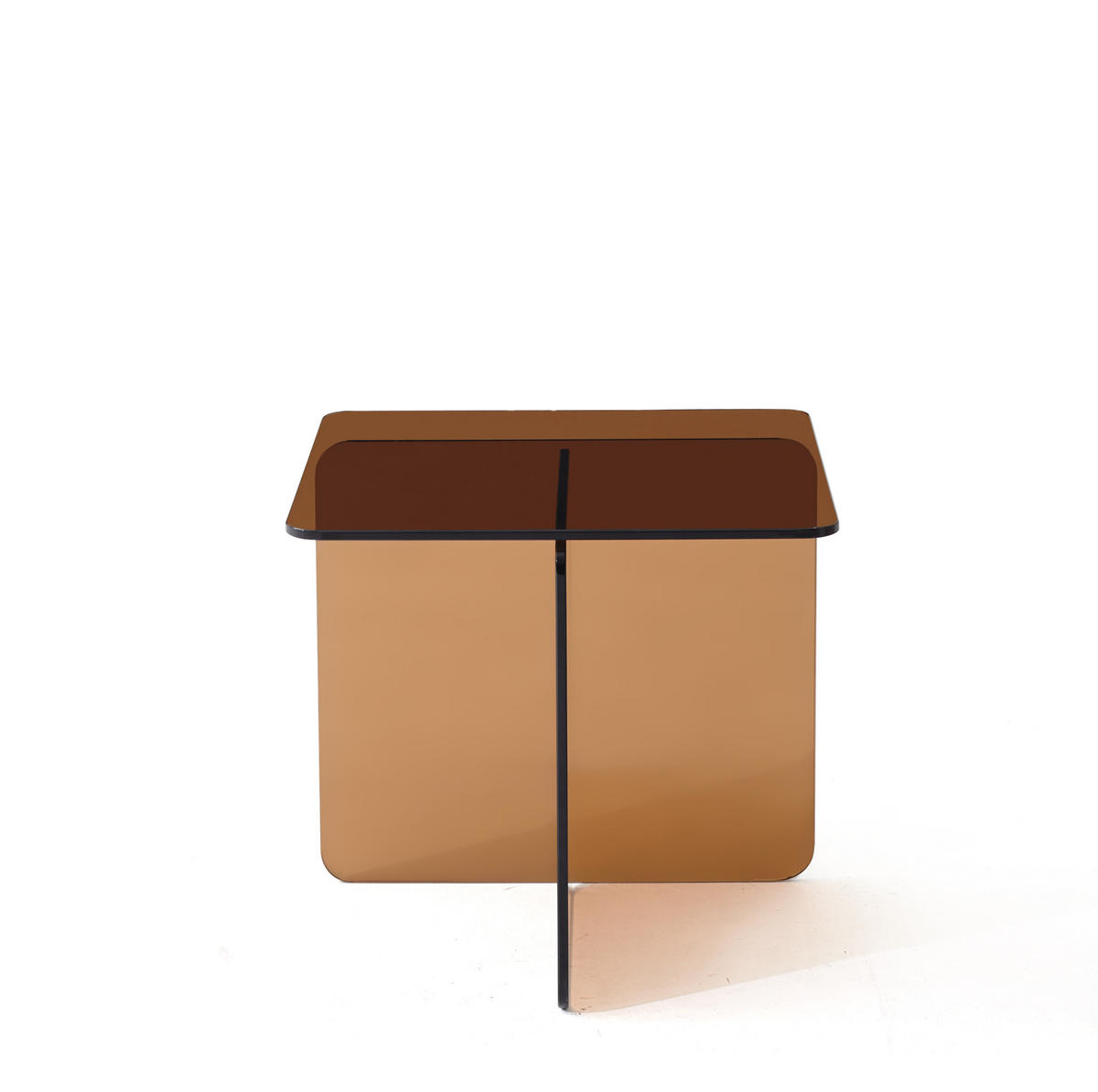 BEISTELLTISCH 45 x 45 x 51 cm Glas Brown - Braun, Glas (45/45/51cm) - Meubliv