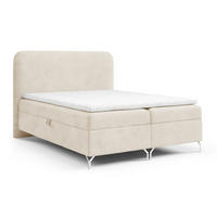 BOXSPRINGBETT mit Matratze H3 200x200 Rotos, Cordstoff, Bettkasten, Creme - Creme, Holz/Textil (200/200cm) - Emporius