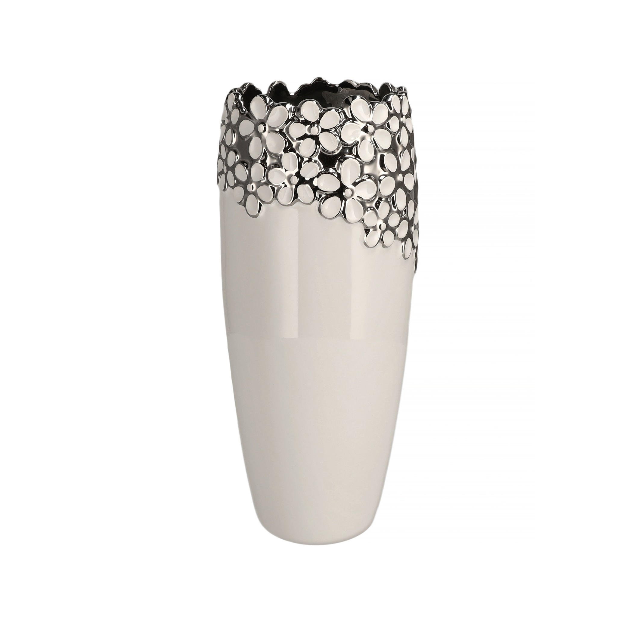 VASE Flosales tube - Weiß, Stein (33cm) - home&you