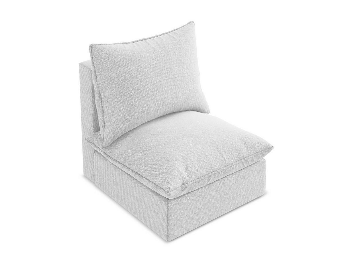 SOFAELEMENT Bouclé Stoff Grau - Silberfarben/Schwarz, Holzwerkstoff/Kunststoff (75/77/90cm) - Makamii