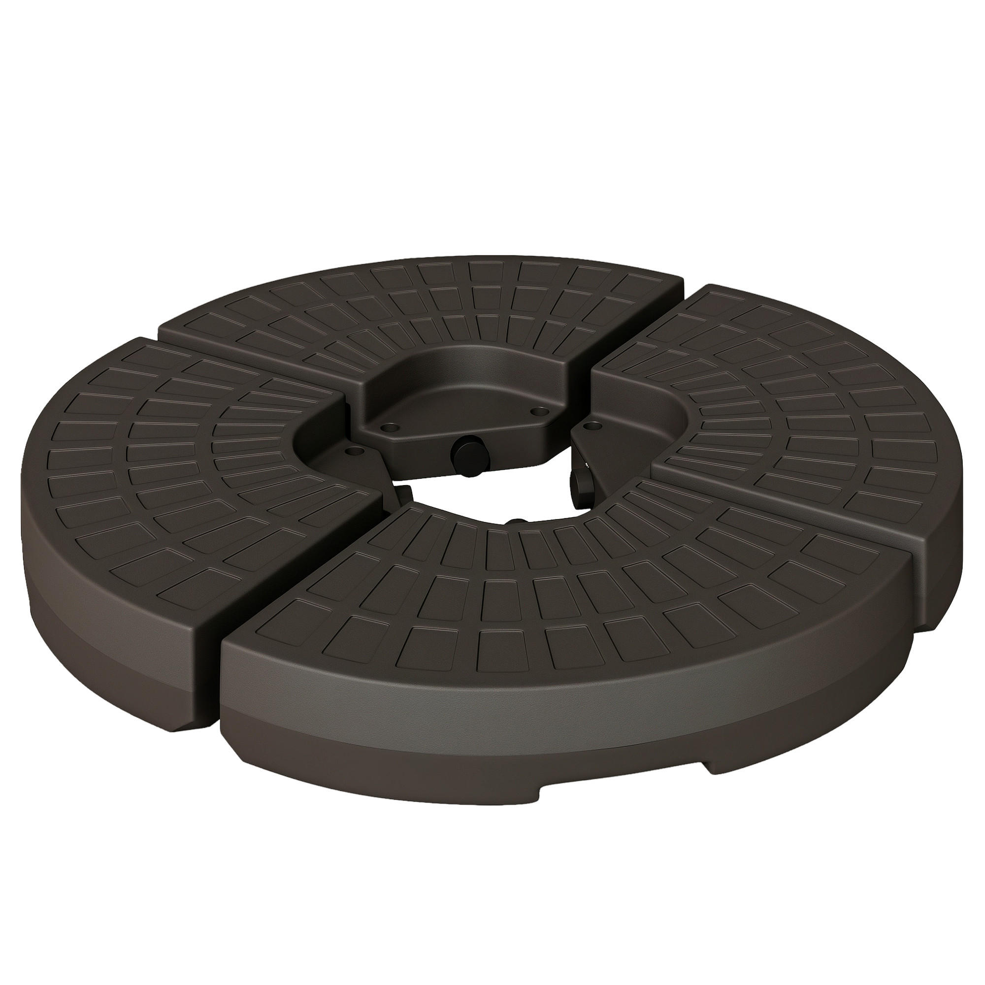 SCHIRMSTÄNDER-GEWICHTE Kaffee 4er-Set 100/100/10,5 cm - Braun, Kunststoff (100/100cm) - PANGIVO