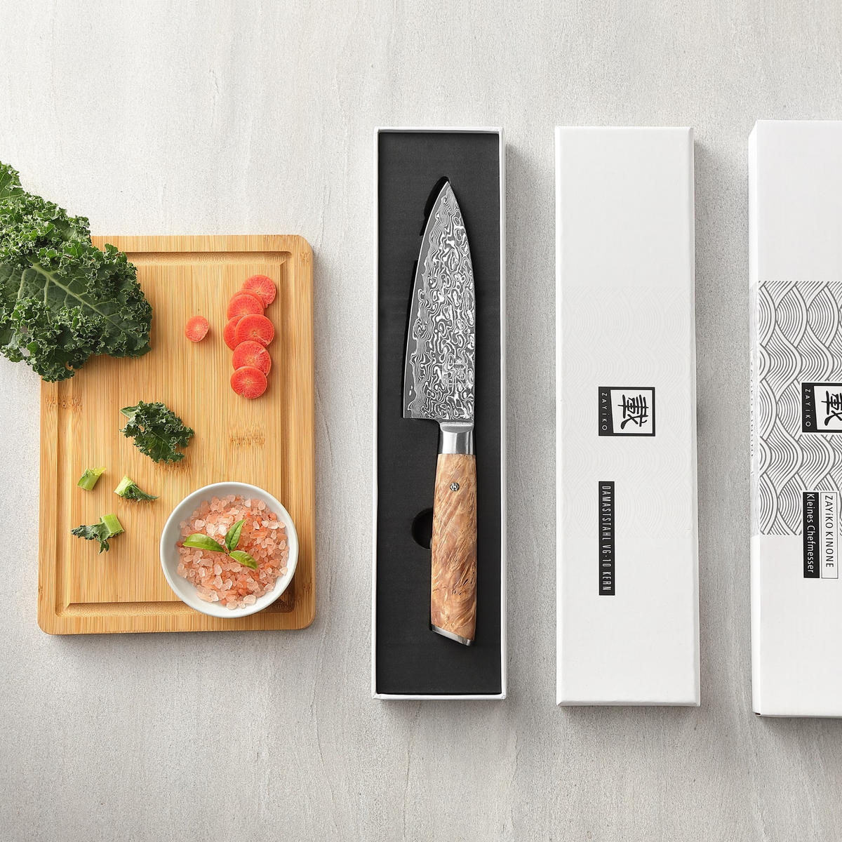 CHEFMESSER 16 cm - Birkefarben, Holz/Metall (23cm) - Zayiko