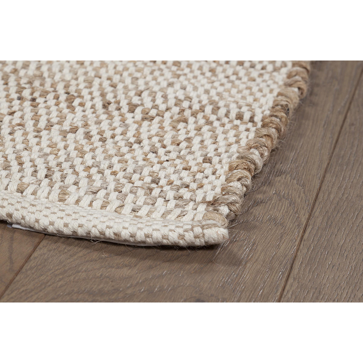 TEPPICH Rechteckig Geflochten Jute Baumwolle Beige 160x230 CAMAO - Beige, Textil (160/230cm) - Miliboo