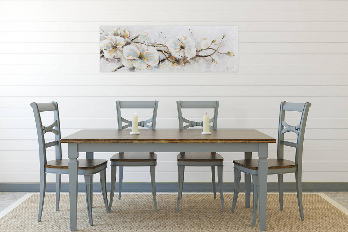 ÖLGEMÄLDE 150/50 cm - Weiß, Holz/Textil (2.1/50cm) - KUNSTLOFT