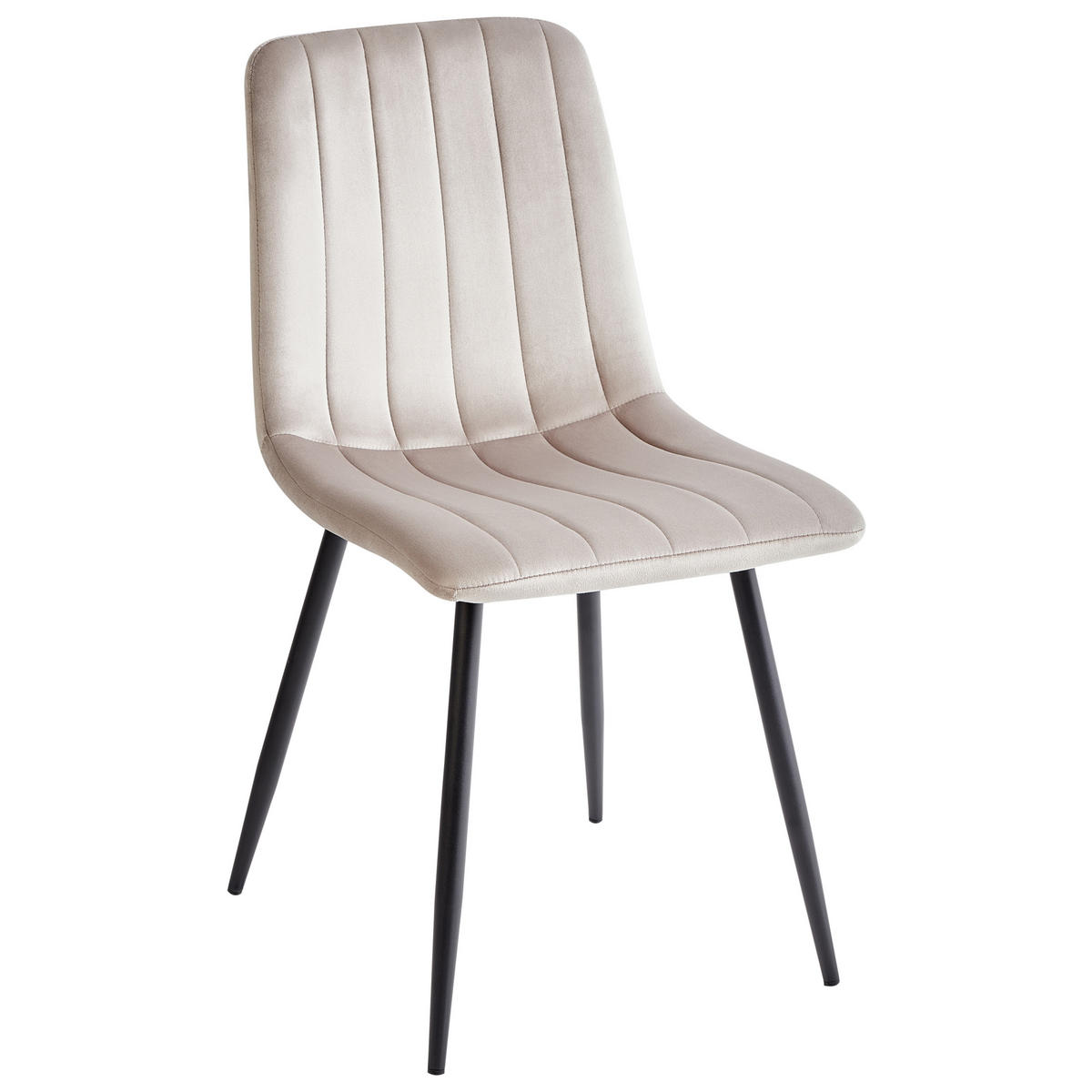 ESSZIMMERSTUHL Beige Kalispell - Beige/Schwarz, Textil (45/88/62cm) - Beliani