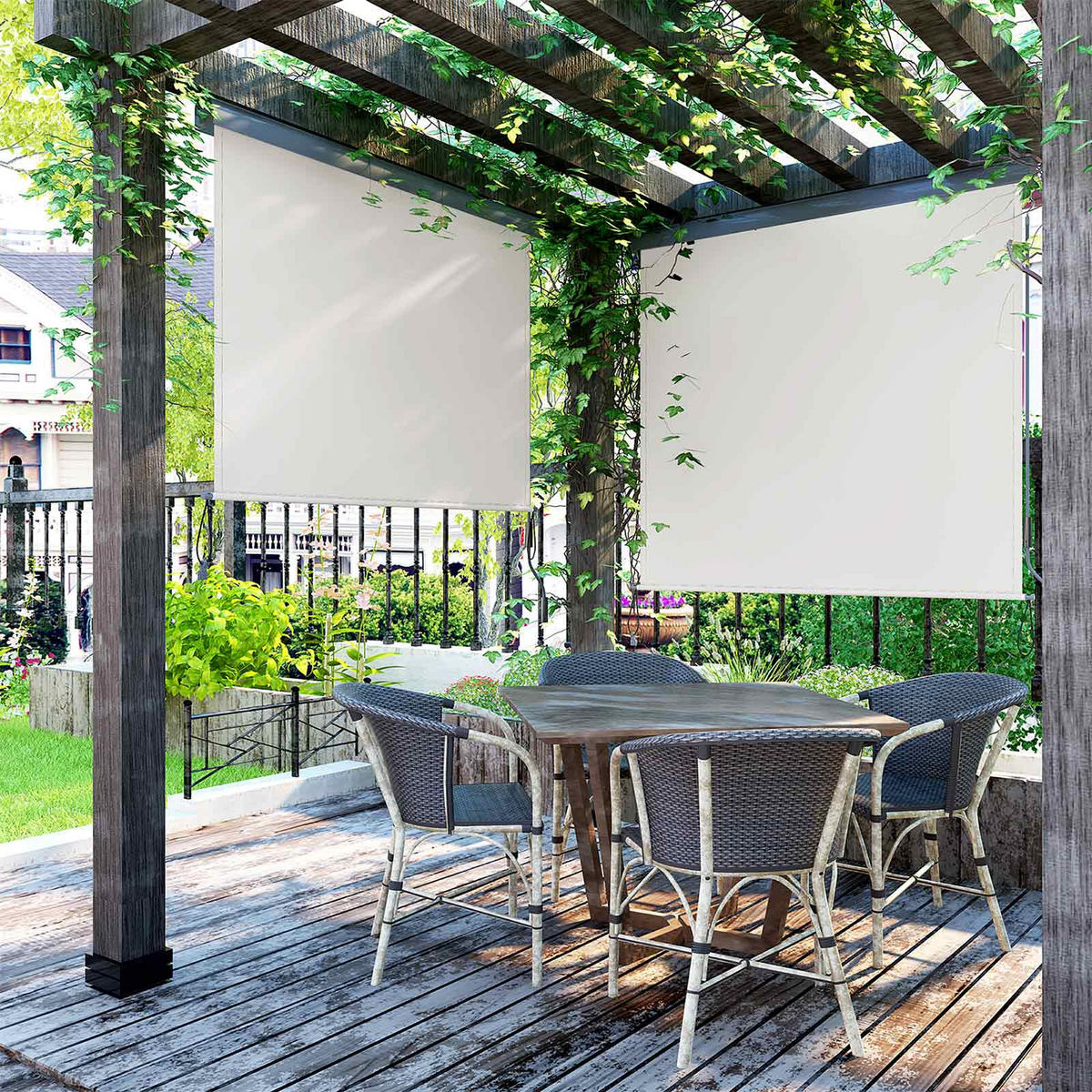 SENKRECHTMARKISE 2,5 x 1,8 m - Beige, Textil (180/8/250cm) - Hansiro